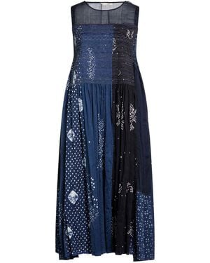 Injiri Midi Dress Cotton, Silk - Blue