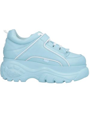 Buffalo Baby Blue Leather Chunky Platform Sneakers
