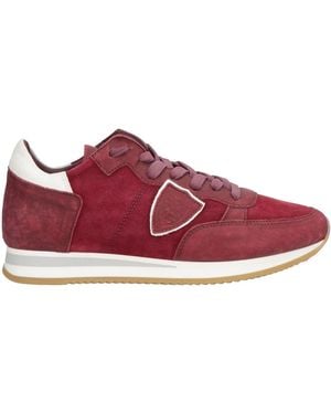 Philippe Model Burgundy Sneakers Leather, Textile Fibers - Red