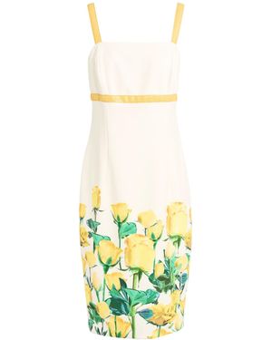 Gai Mattiolo Cream Midi Dress Polyester, Elastane - White