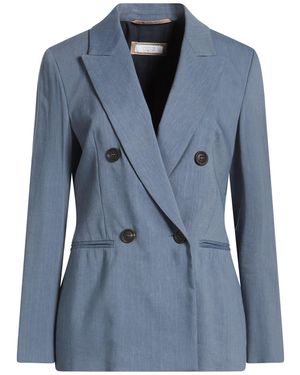 Peserico Easy Slate Blazer Linen, Viscose, Elastane - Blue