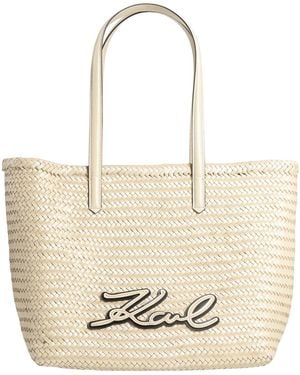 KARL LAGERFELD K/Signature Braid Medium Tote -- Handbag Cow Leather - Natural