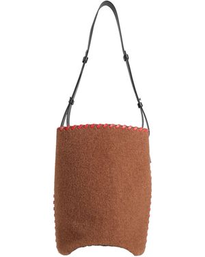 Colville Shoulder Bag Leather, Wool, Polyamide - Brown
