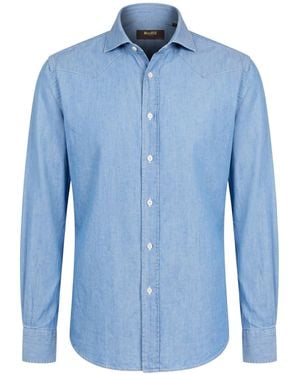Moorer Denim Shirt Cotton - Blue