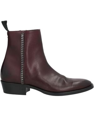 John Varvatos Burgundy Ankle Boots Leather - Brown