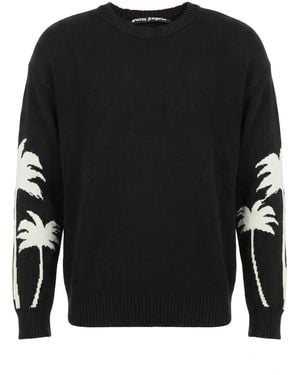 Palm Angels Jumper Cotton, Merino Wool - Black
