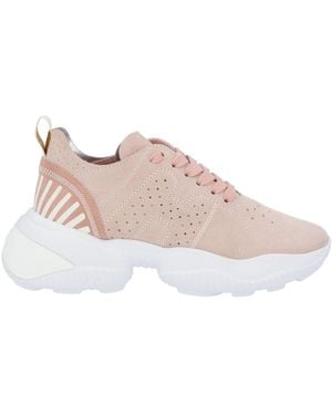 Hogan Antique Rose Sneakers Leather, Textile Fibers - Pink
