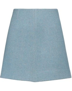 Ganni Mini Skirt Recycled Wool, Polyamide - Blue