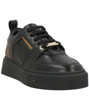 Scarpe Donna BORBONESE Sneaker In Pelle E Tessuto Bianco – Collezione Autunno Inverno – Modello OP Graffiti