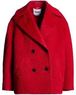 MSGM Coat Acrylic, Synthetic Fibres, Wool, Alpaca Wool, Mohair Wool - Red