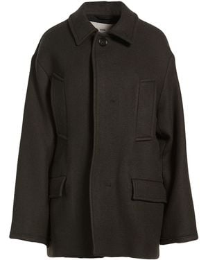 Ami Paris Charcoal Coat Virgin Wool - Black