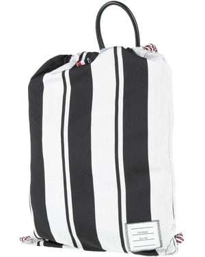 Thom Browne Backpack Textile Fibers, Leather - Black