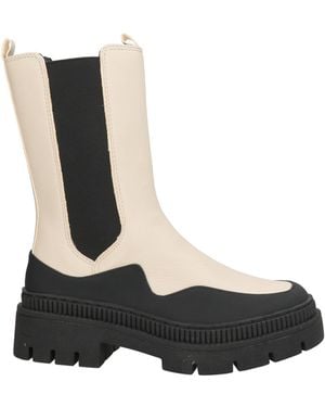 Marco Tozzi Cream Ankle Boots Textile Fibers - Black