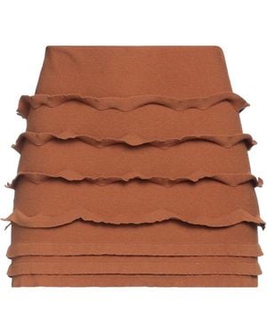 Blumarine Camel Mini Skirt Viscose, Polyester - Brown