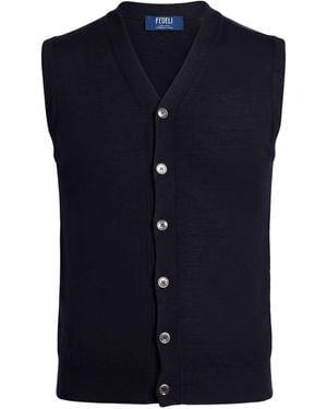 Fedeli Cardigan Virgin Wool - Blue