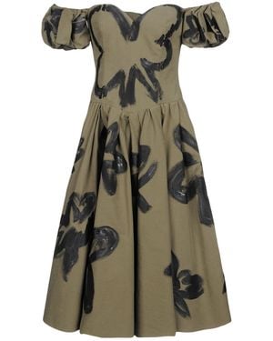 Moschino Military Midi Dress Cotton, Polyamide, Viscose - Green