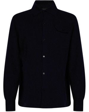 Roberto Collina Shirt Merino Wool, Cashmere - Blue
