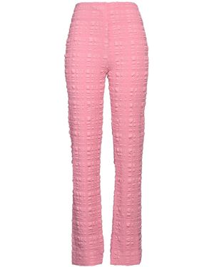 Nanushka Seersucker Straight-Leg Recycled Pants - Pink
