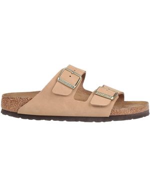 Birkenstock Camel Sandals Leather - White