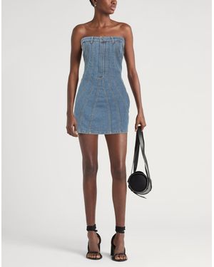 white christmas dresses MUGLER Blue & Black Paneled Denim Minidress – Petite Chérie main image 1