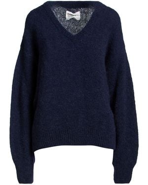 Leon & Harper Sweater Alpaca Wool, Mohair Wool, Polyamide, Elastane - Blue