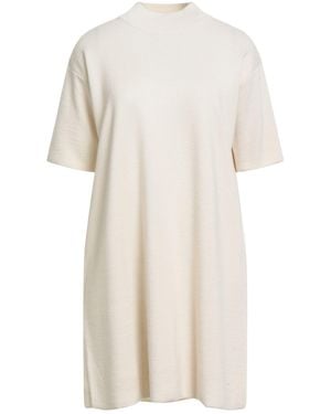 Roberto Collina Ivory Mini Dress Merino Wool - White