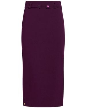 Manila Grace Midi Skirt Viscose, Polyamide, Elastane - Purple