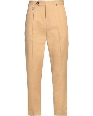 Paolo Pecora Pantalone Tessuto Sand Trousers Cotton, Linen, Elastane - Natural