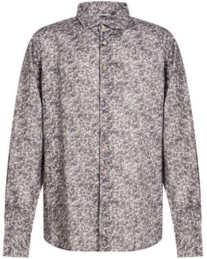 Stenströms Charcoal Shirt Linen - Gray