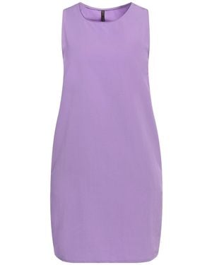 Manila Grace Light Mini Dress Polyester, Cotton - Purple