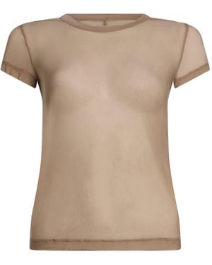 Rick Owens T-Shirt Cupro, Elastane - Natural