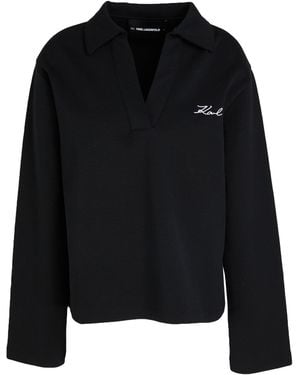 KARL LAGERFELD Karl Cares Polo Shirt Organic Cotton, Recycled Polyester, Elastane - Black