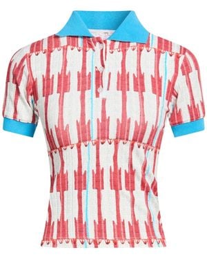 Stella Jean Polo Shirt Polyester, Polyamide, Elastane - Red