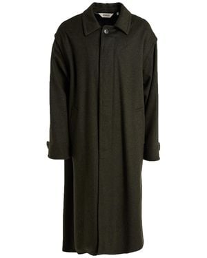 Aspesi Dark Coat Virgin Wool, Alpaca Wool - Black