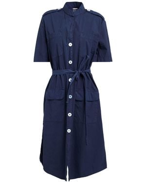 Massimo Alba Midi Dress Cotton, Elastane - Blue