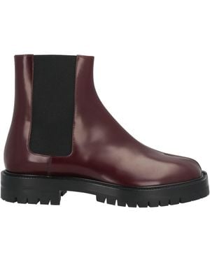 Maison Margiela Burgundy Ankle Boots Leather - Brown