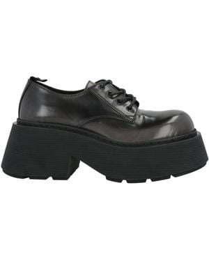 Vic Matié Charcoal Lace-Up Shoes Leather - Black