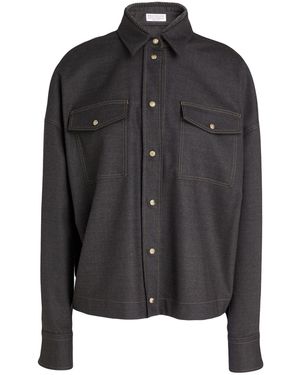 Brunello Cucinelli Charcoal Jacket Virgin Wool, Elastane, Ecobrass - Black