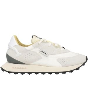 RUN OF Trainers Leather, Textile Fibres - White