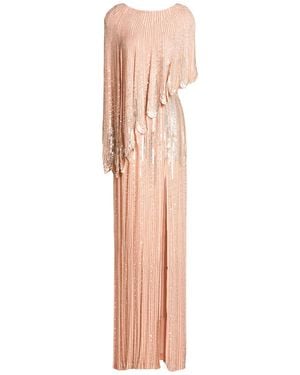Elisabetta Franchi Blush Maxi Dress Viscose, Plastic, Glass - Pink
