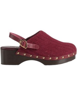 Ancient Greek Sandals Mules & Clogs Textile Fibres - Purple