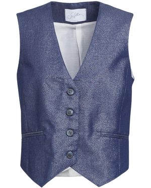 Soallure Tailored Vest Cotton, Lurex, Lyocell - Blue