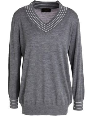 Gran Sasso Charcoal Sweater Virgin Wool - Gray