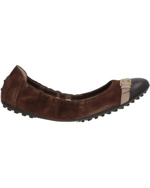 Tod's Dark Ballet Flats Leather - Brown