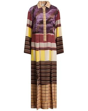 Pierre Louis Mascia Maxi Dress Silk - Purple