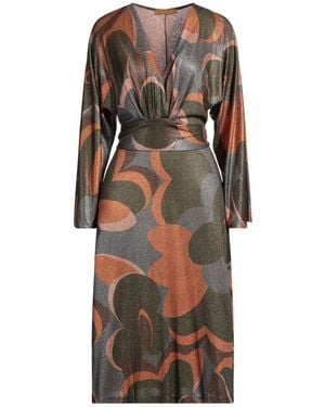 Siyu Midi Dress Viscose, Polyamide, Polyester - Green