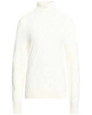 Vneck Cream Turtleneck Merino Wool - White