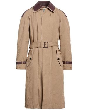 Tod's Camel Overcoat & Trench Coat Cotton, Polyester, Polyamide, Lambskin - Natural