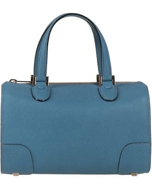 Valextra Babila Mini -- Azure Handbag Calfskin - Blue