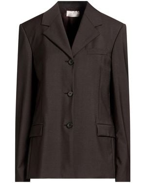The Row Dark Blazer Virgin Wool, Mohair Wool - Black